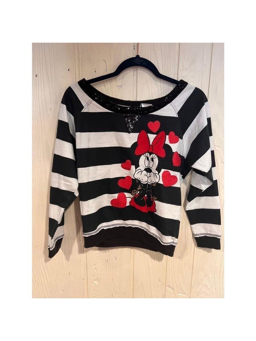 Disney Minnie Mouse Girls Sweatshirt Black White Size 14